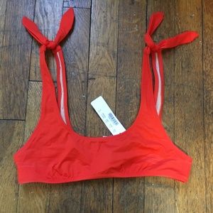 J Crew Playa Nantucket Tie Shoulder Bikini Top